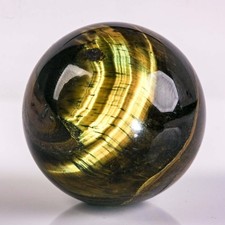 60g 34mm Natural Yellow Tiger Eye Sphere Crystal Ball Healing Stone Chakra Reiki