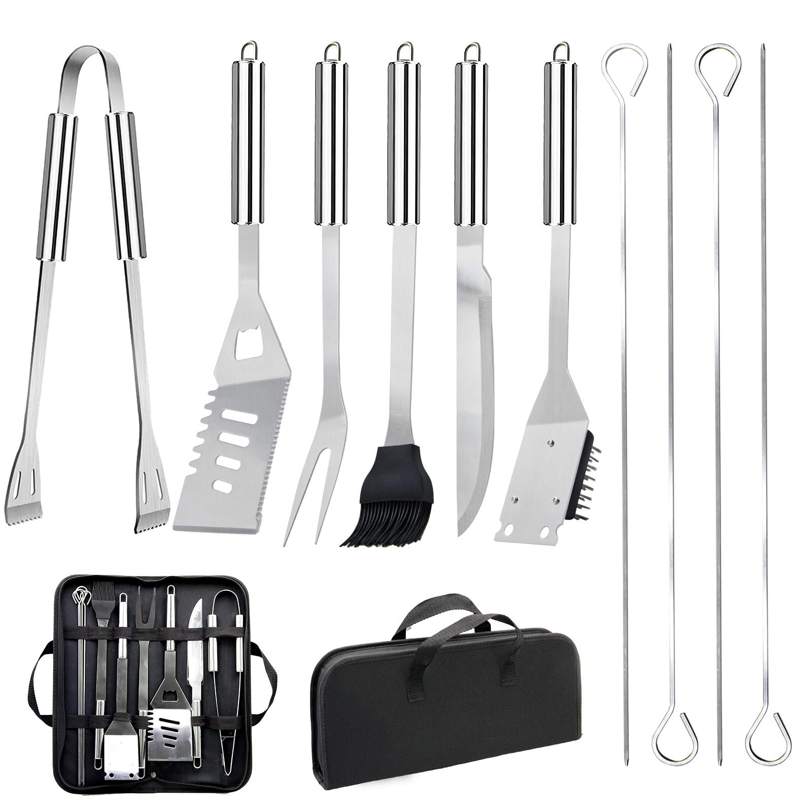 Set Utensili Barbecue 11 Pezzi | Accessori Inox Professionali e Pratici