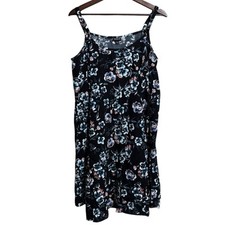 Torrid black floral spaghetti strap flowy rayon dress - Size 1 (1X)
