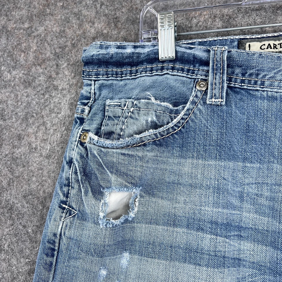 Jeans BKE Carter con hebilla para hombre 34x32 corte boot desgastado lavado medio denim Foto 4 de 4