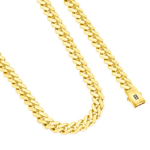 10k Yellow Gold Royal Monaco Miami Cuban Link 13mm Chain Mens Curb Necklace 20" - Picture 10 of 11