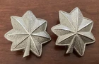 WW2 US Army Military Lt Lieutenant Colonel Sterling Collar Rank Insignia Pair
