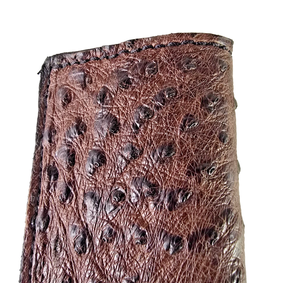 Funda de cuero Buck 110 piel de avestruz marrón hecho a mano cuchillo buck caja de herramientas 6265 Foto 3 de 4