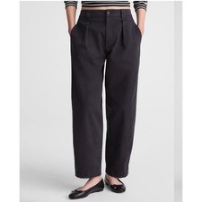 Madewell Womens Black Pepper Barrel Leg Chino Pants Stretch Twill 25 New