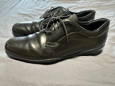 Prada Mens Black Leather Apron Toe Derby Bubble Sole Shoes US 11 Italy