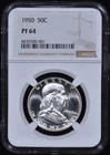 1950 Proof Franklin Half Dollar 50c NGC PF64 - Nice White Coin!