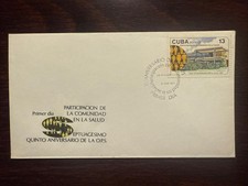 1cuba  FDC COVER 1977 YEAR HOSPITAL WHO OMS HEALTH MEDICINE STAMPS