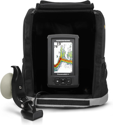 Piranhamax 4 Fish Finder with Transducer, Dual Beam Sonar, Portable Carrying Cas