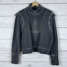 Veronica Beard Dylan Sweatshirt Half Zip Gray Charcoal Womens Size Large