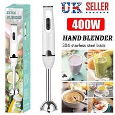 400W Hand Blender Electric Stick Blender Curry Puree Food Mixer Liquidiser UK