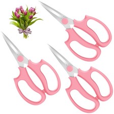 Flower Scissors, 3 Pack, Strong Floral Shears, Premium Steel Pointed Garden P