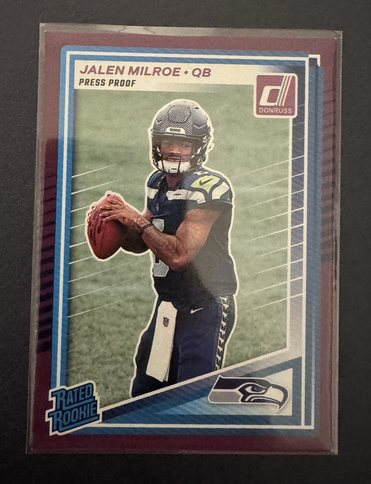 2025 Panini Donruss - Rated Rookie Jalen Milroe #307 Purple Press Proof (RC)