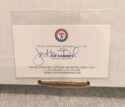 Jon Daniels Signed Business Card Texas Rangers Former General Manager GM Auto