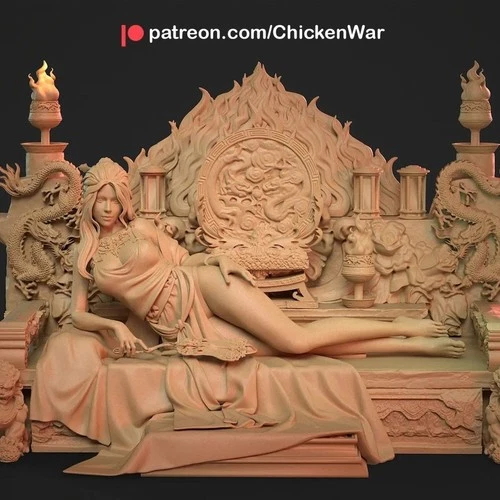 1/8 15CM scale Resin Eastern Goddess on  Throne Unpainted unassembled