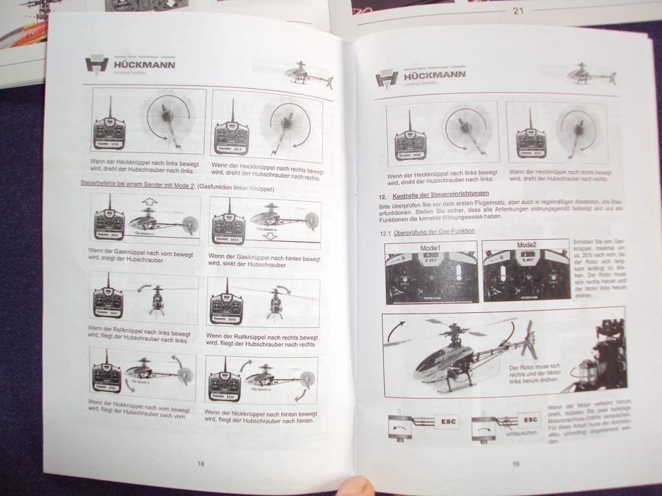 originale  Bedienungsanleitungen  D /  englisch  für e-sky  King 3 RC Heli,gebr. - Bild 2 von 3