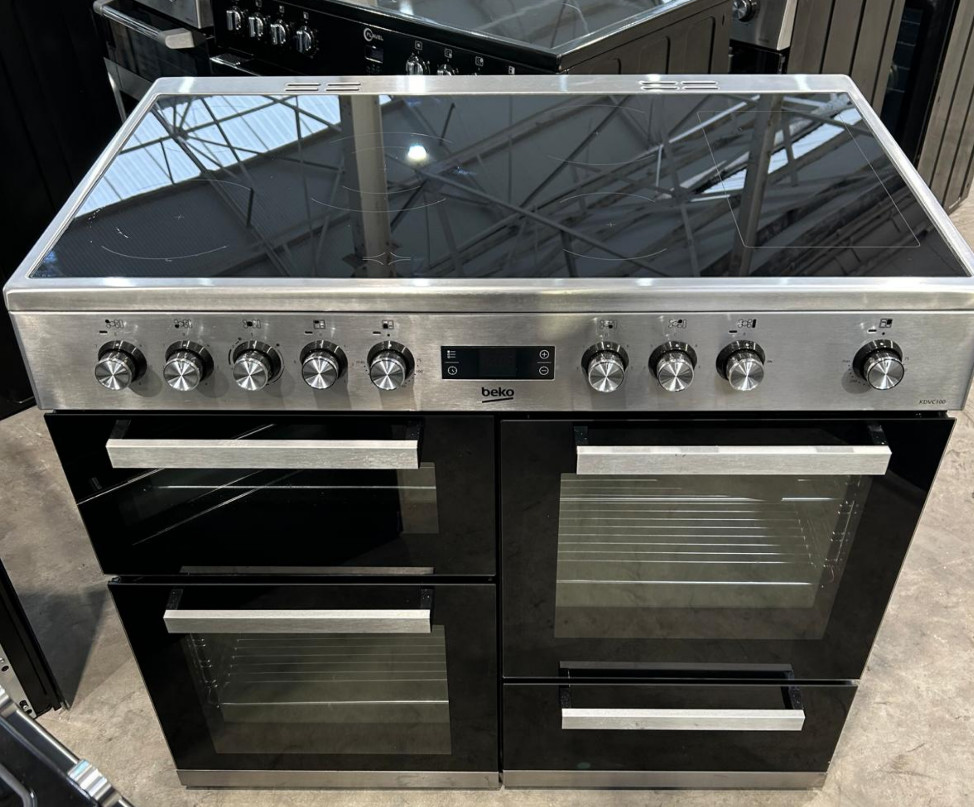 Beko KDVC100X 100cm wide Electric Range Cooker with Ceramic Hob -Stainless Steel