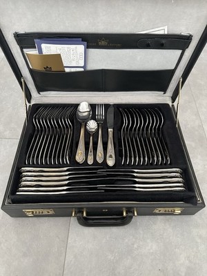 SBS Solingen Besteck Koffer 70-teilig, 23/24 Karat Vergoldet