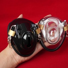 Bowl Male Plastic Chastity Belt Cage with 2 Padlock BDSM Bondage Couple USA Men
