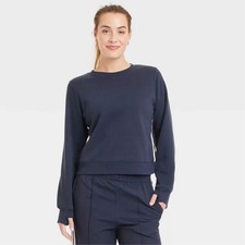 All In Motion Women's Crewneck Sweatshirt Navy Blue Size Small
