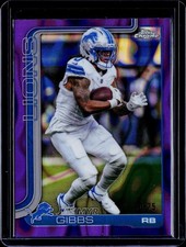 2025 Topps Chrome Jahmyr Gibbs #101 Purple Lava Refractor /75 JC0036