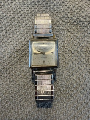 Vintage 17 jewel GERMINAL VOLTAIRE Date stainless steel watch SWISS 112W working