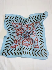 100% Cotton Bandana Face Cover, Neckerchief Head-wrap, Vintage Napkin, Neck Wrap