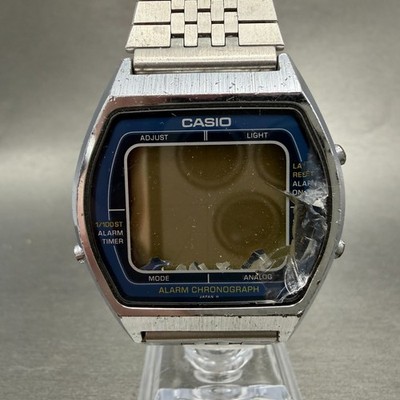 Casio AA-84 103 Watch Men 36mm Digital Silver Tone Alarm Chrono