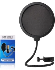 Professional Microphone Filter / Pop Shield - 360° Flexible & Duel Layered NEW