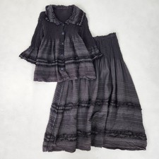 me by ISSEY MIYAKE Dress Rare Frill Pleated Setup Blouse Skirt W5086