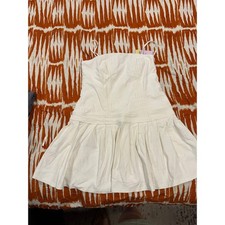 Wild Fable Women's White Twill Pleated Mini A-Line Dress Strappy Sleeveless XL