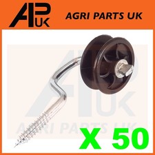 50 x  Electric Fence Roller corner Insulators Screw Poly wire Rope Fencing end