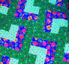 CHILD'S CUSTOM QUILT - GREEN BUTTERFLIES, LADY BUGS AND FLOWERS