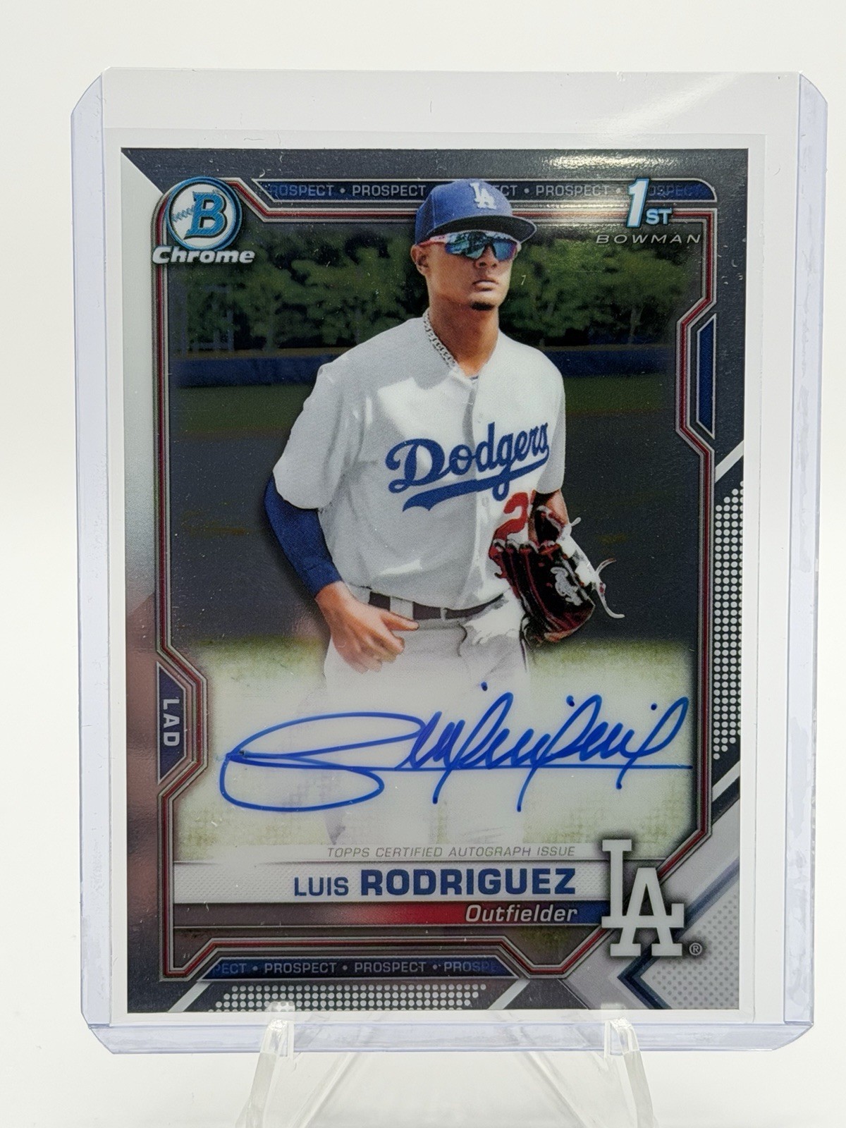 LUIS RODRIGUEZ AUTO 1st 2021 Bowman Chrome Prospects Autograph Rookie RC Dodgers
