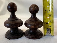 Paar kleine antike viktorianische Eichenm&ouml;bel Endst&uuml;cke - 6 cm hoch (7/8)