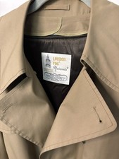 Vintage 70s/80s London Fog Maincoats Trench Coat Men's 40R Tan Unworn made USA