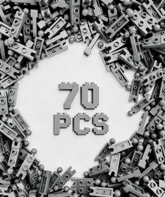 70 Piece Building Ball Joints Bulk, Dark Gray Plate Special 1X2 with 5.9Mm End C