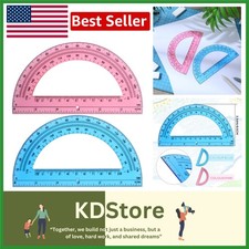Brightly Colored 6-inch Plastic Protractors 2-Pack for Precise Geometry  M...