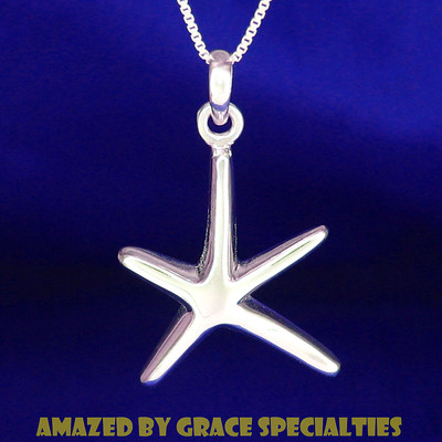 Großer Seestern Anhänger in massivem 925 Sterling Silber - NEU!