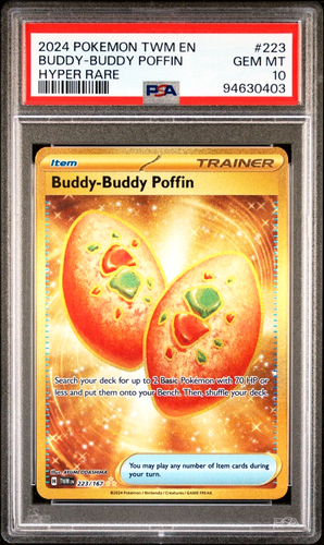 PSA 10 #223 Buddy-Buddy Poffin Hyper Rare Twilight Masquerade EN Pokémon 2024 - Picture 1 of 2