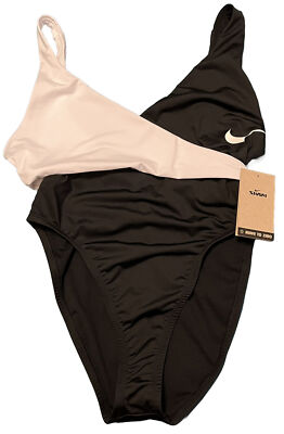 Nike Colorblock Crossover One Piece Swimsuit Women s Size Large NESSC258-001