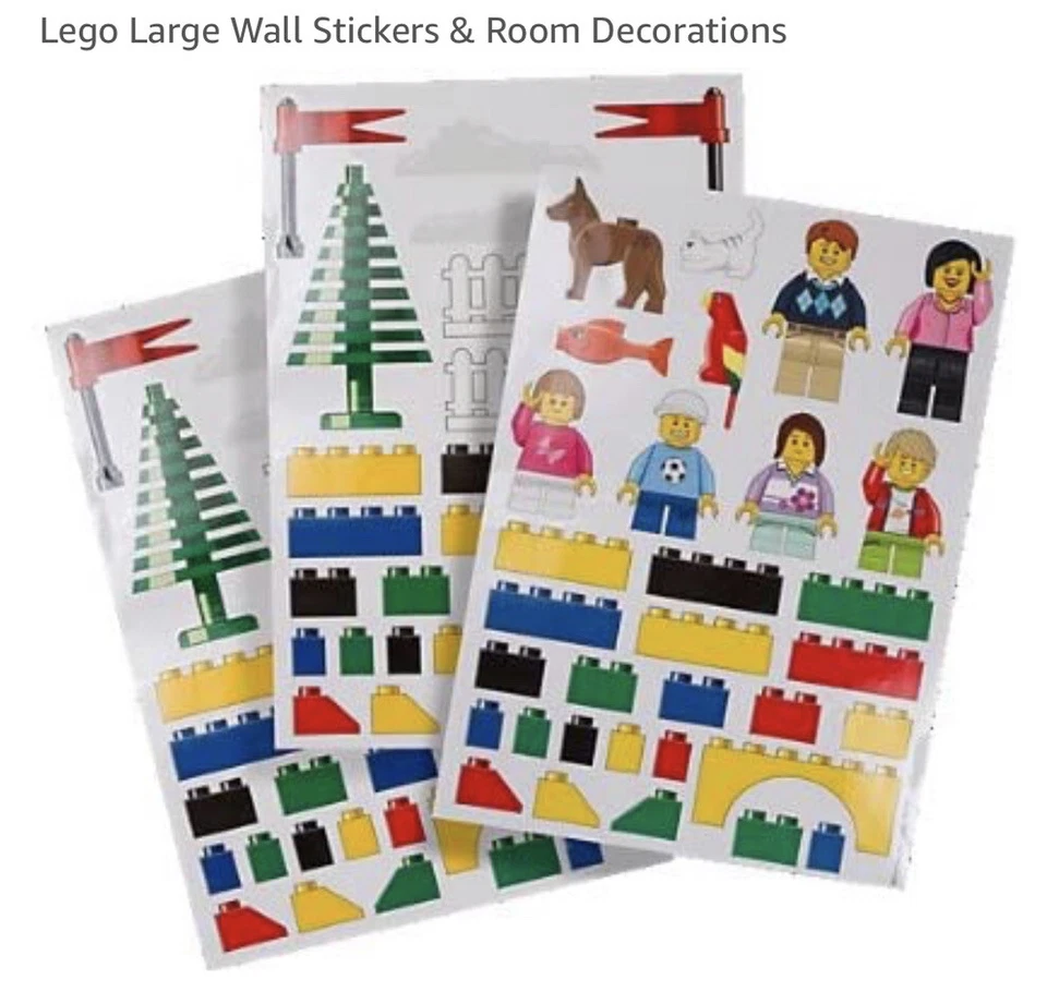 LEGO Classic wall stickers, 3 sheets 25"x18", 850797, reusable & wall safe - Image 3 of 4