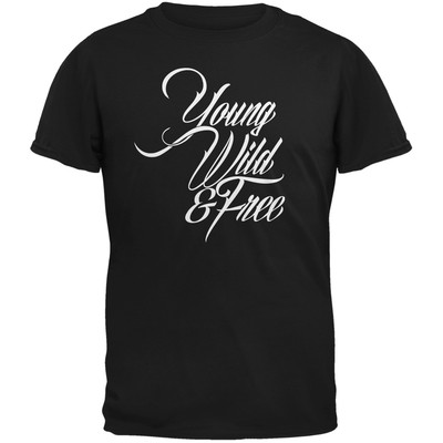 Young Wild Free Black Adult T-Shirt