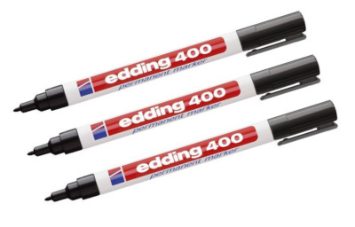 3 x edding  Permanent Marker 400  schwarz, 1 mm Spitze