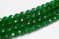 Natural 6mm Faceted Green Jade Gemstone Round Loose Beads 15"