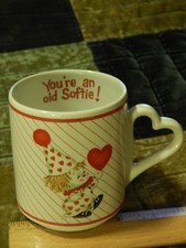 "¡Eres un viejo Softie!" Taza de café de San Valentín Jovial Clown [Enesco] taza de cerámica