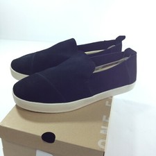 Toms 10 Mens Cameron Black Suede Slip On Round Toe Asymmetrical Grip Shoe