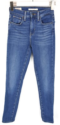 LEVI'S 721 High Rise Skinny Premium Big E Jeans Damen W23/L26 Zip Fly Verblichen