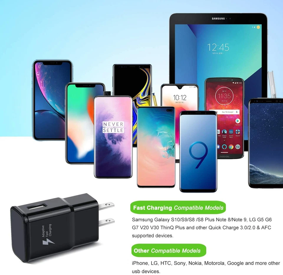 Fast Wall Charger Plug + USB Type C Cable For Samsung Galaxy Note 10 S8 S9 S10 - Image 3 of 4