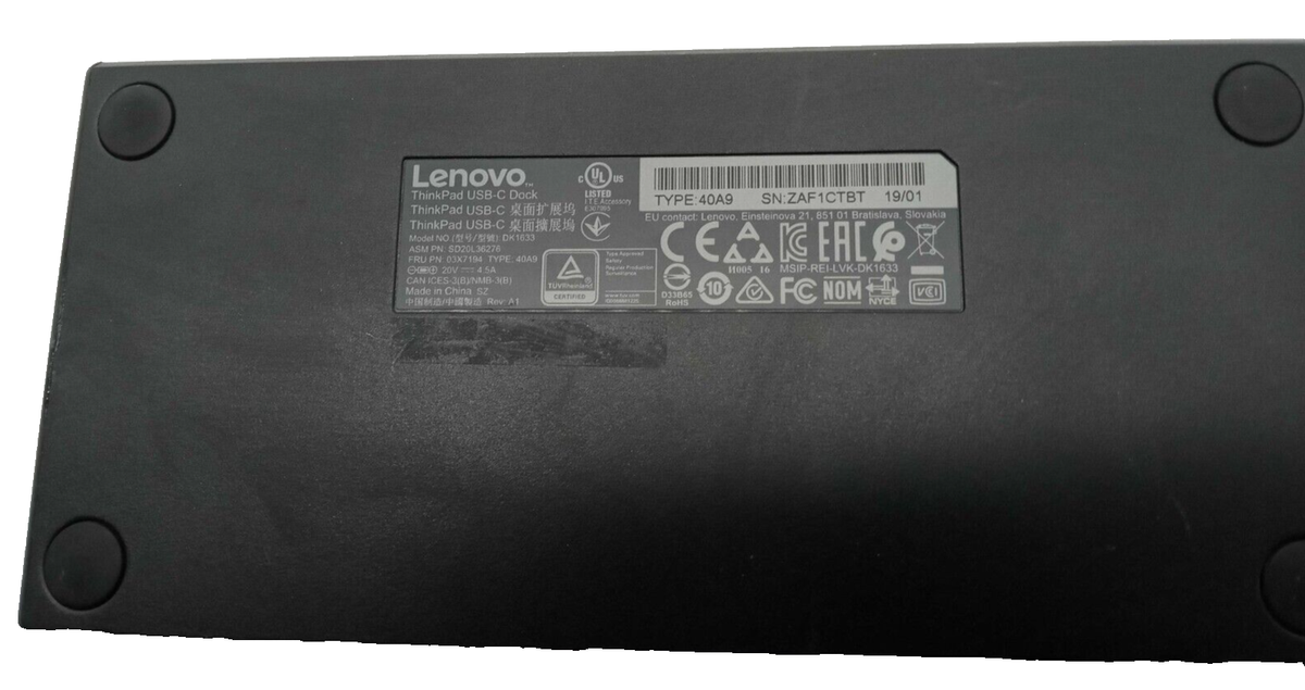 Lenovo Docking Station Thinkpad Usb-c Dock Dk1633 Ds20l36276 03x7194 40a9 92584763 - Foto 12