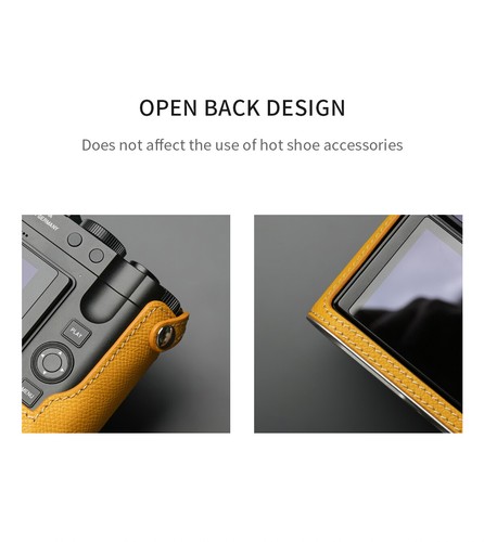 Genuine Real Leather Camera Bag Protective Case Cover Base Grip For Leica Q3 - Picture 9 of 39